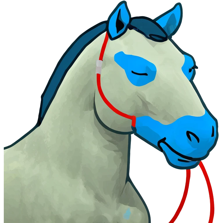 fast electric horse made of electricity, metal plates, bolts, visible blue and red wires, lightning coursing through its body emoji