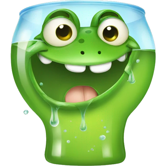 Smiling frog drinking water  emoji