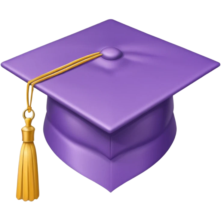 lilac graduation cap emoji