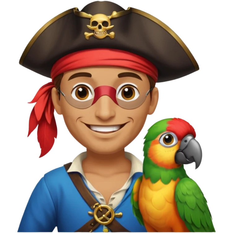 pirate and parrot emoji