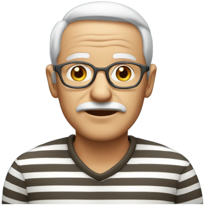 old man in striped shirt emoji