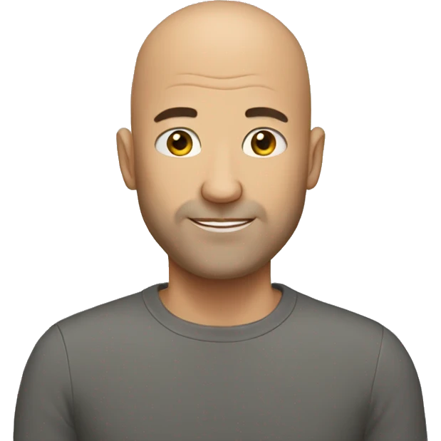 45 years old bald guy  emoji
