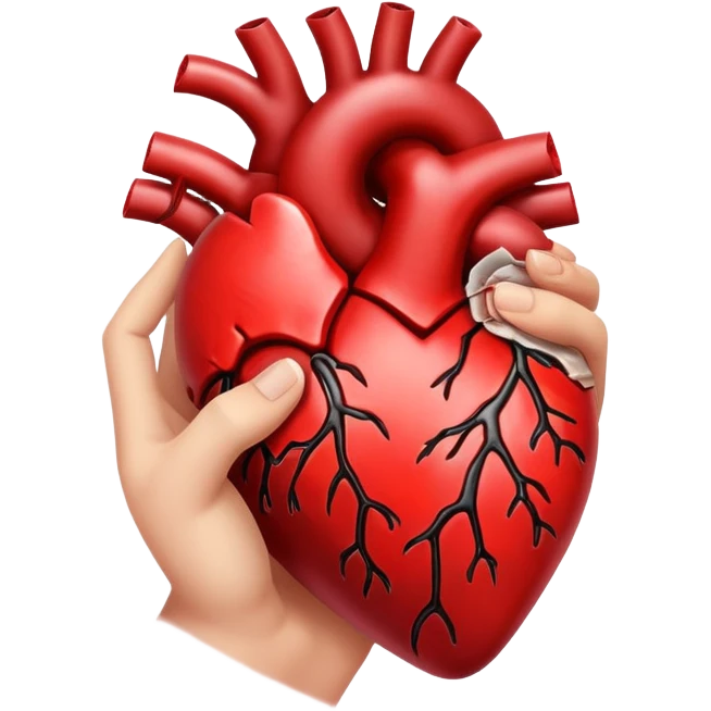 cœur humain arraché dans une main  emoji