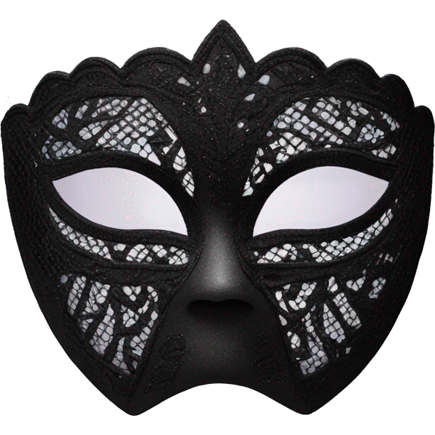 black lace mask with diamonds  emoji