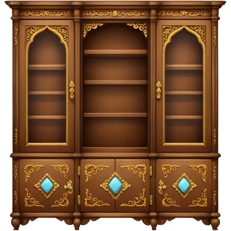 a cabinet with one open shelf and two closed ones emoji