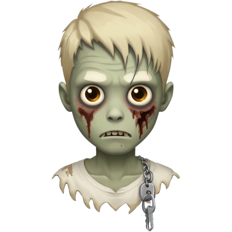 zombie boy with locks hair and white shirt emoji