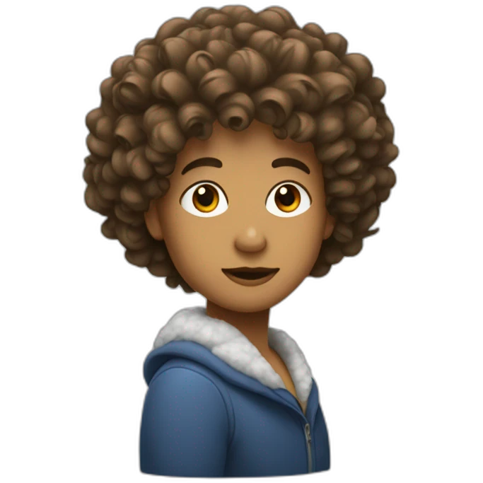 Personne avec cheveux bouclés emoji