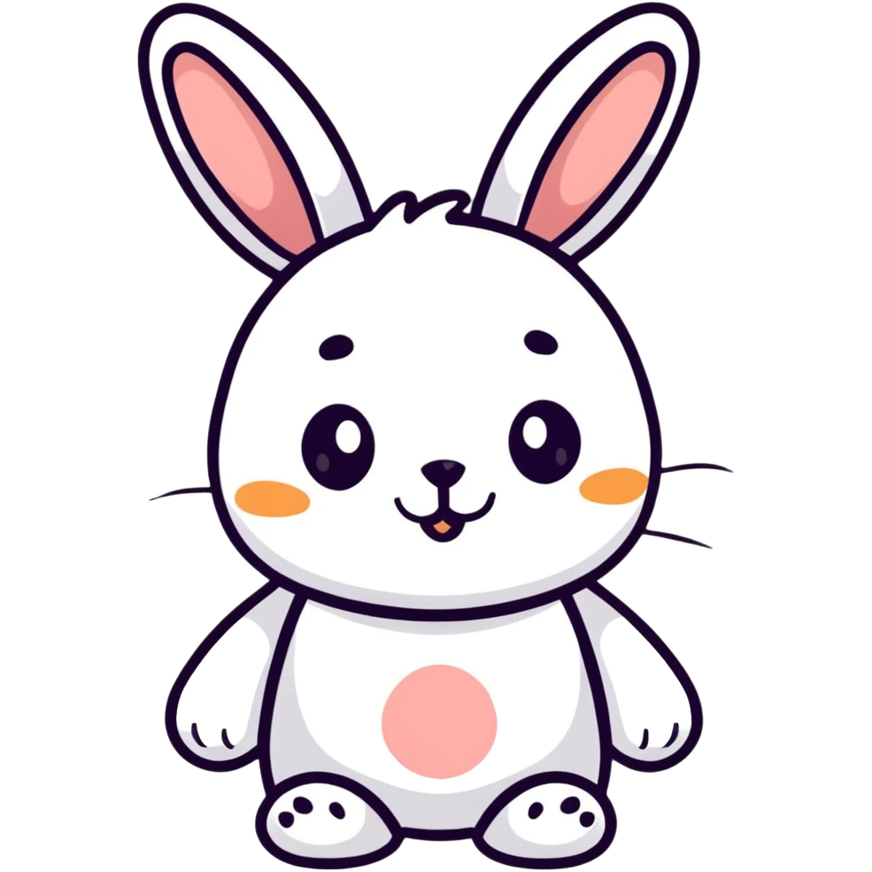 A cute cartoon rabbit with a loving expression, with text saying "buenas noches, hijito mío!" emoji