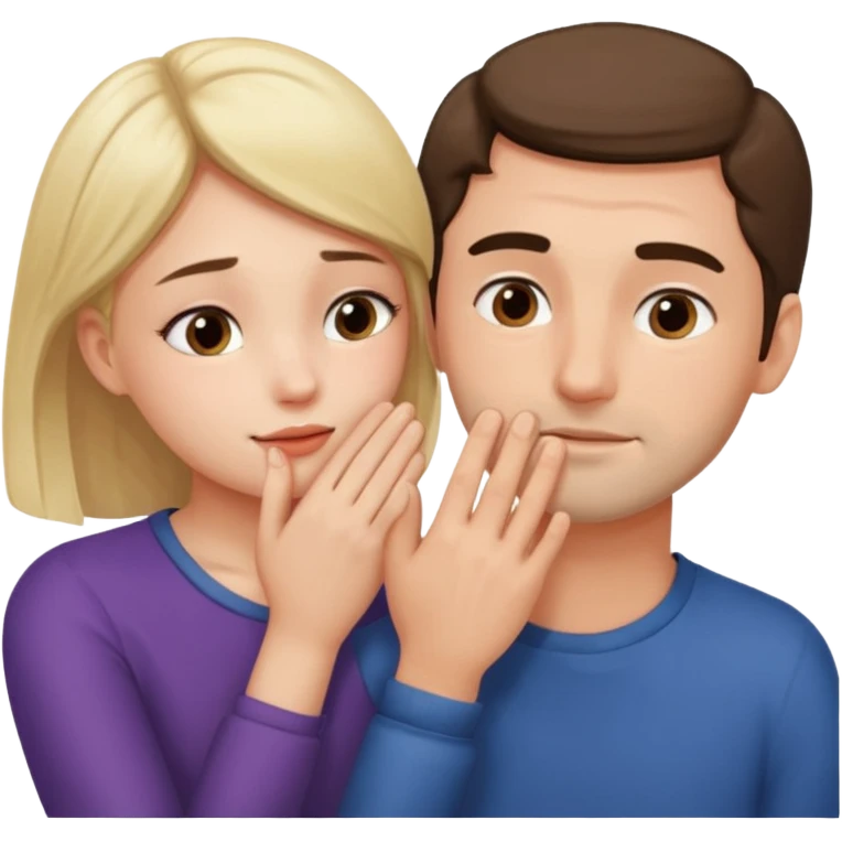 Girl touching his face with both hand, and smoothly rubbing the face emoji