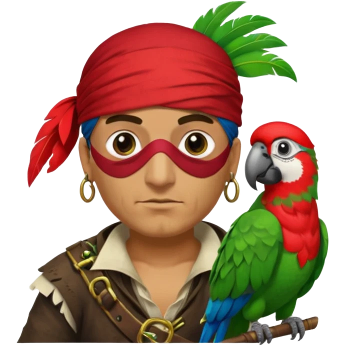 pirate and parrot emoji