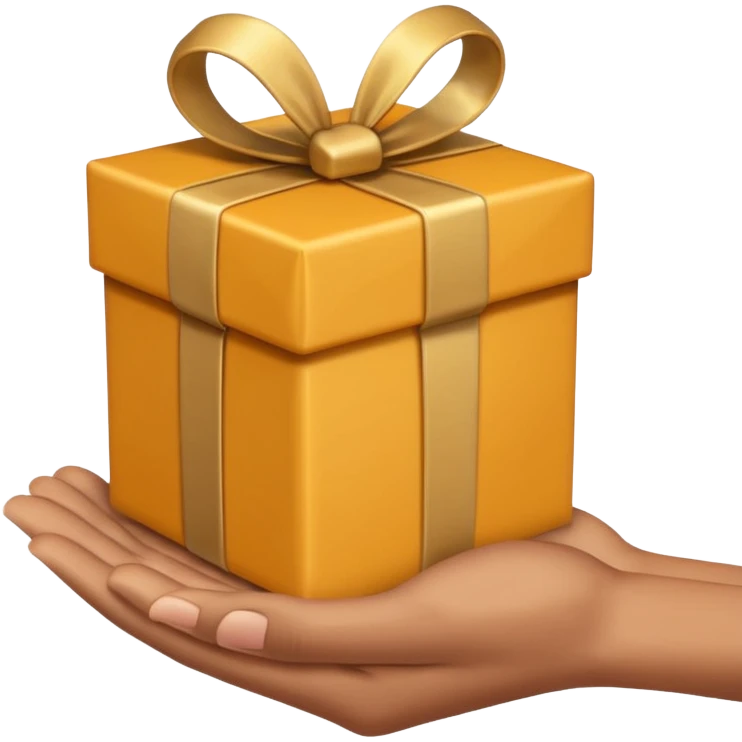 hand extending a gift, apple emoji style, simple, clear, no text emoji