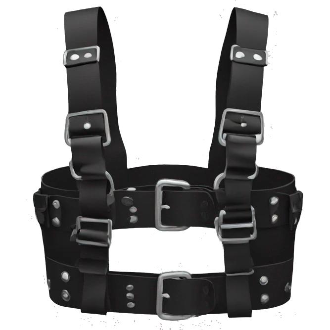 Black punk fashion chest harness emoji