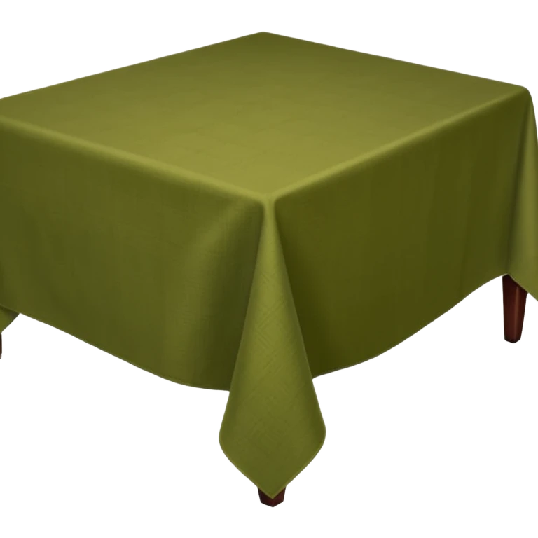 An olive green, long, tiled tablecloth. emoji