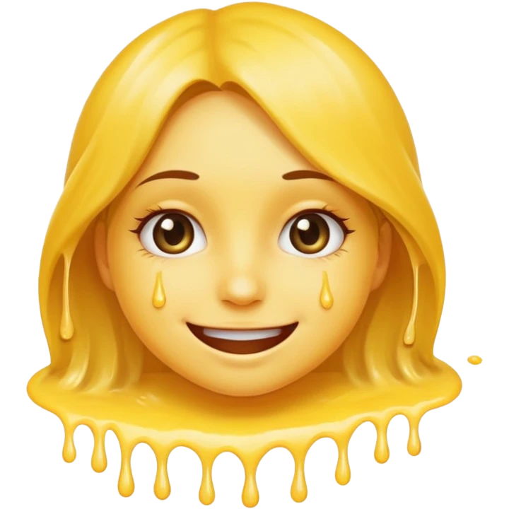 Girl Smiley face with semen dripping off face emoji