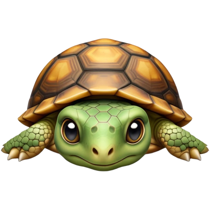 cinematic-baby tortoise-realistic--emoji,,-cute-wise-face-peering-ahead-with-calm-determination,-cute large-eyes-reflecting-centuries of wisdom, emoji