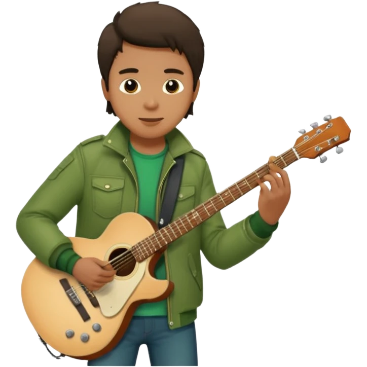Guitarist + green jacket. emoji