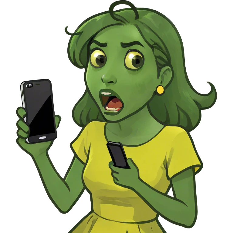 Girl telling shooking news emoji