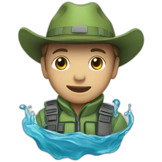 Un terreneuve dans l’eau emoji