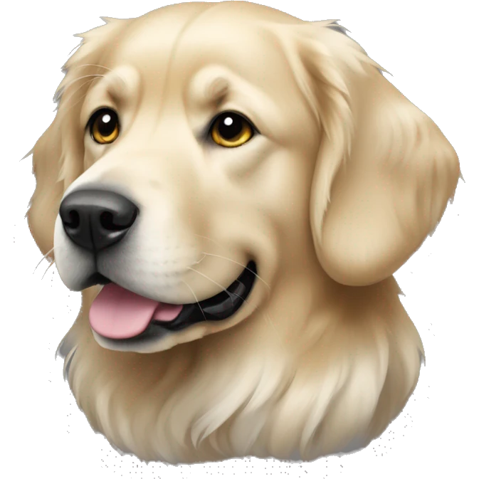 Black golden retriver with a bit of white on chest emoji