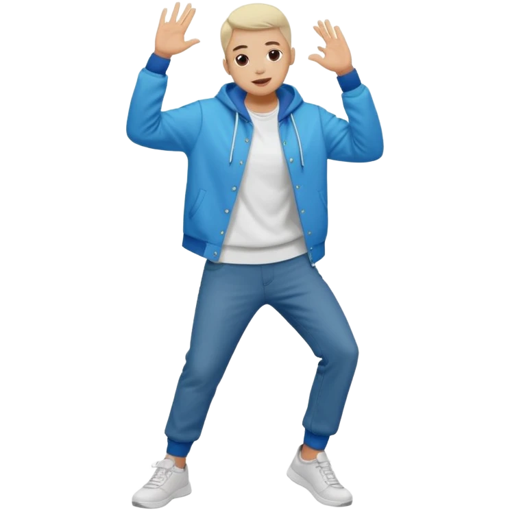 A person doing a tiktok dance emoji