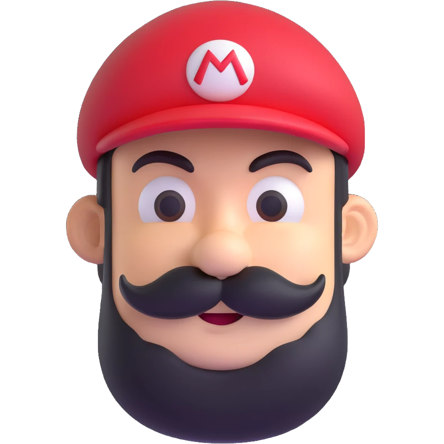 Mario with mustache and red cap emoji