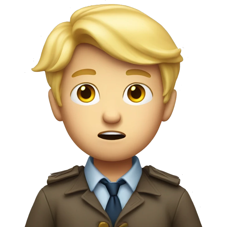 blond boy detective scared emoji