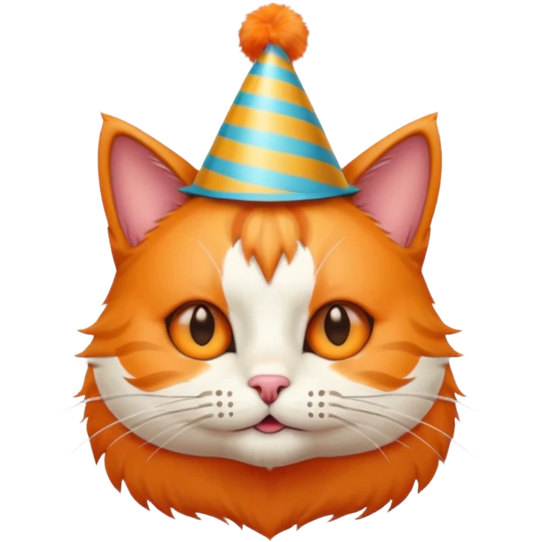 cat head with a party hat emoji