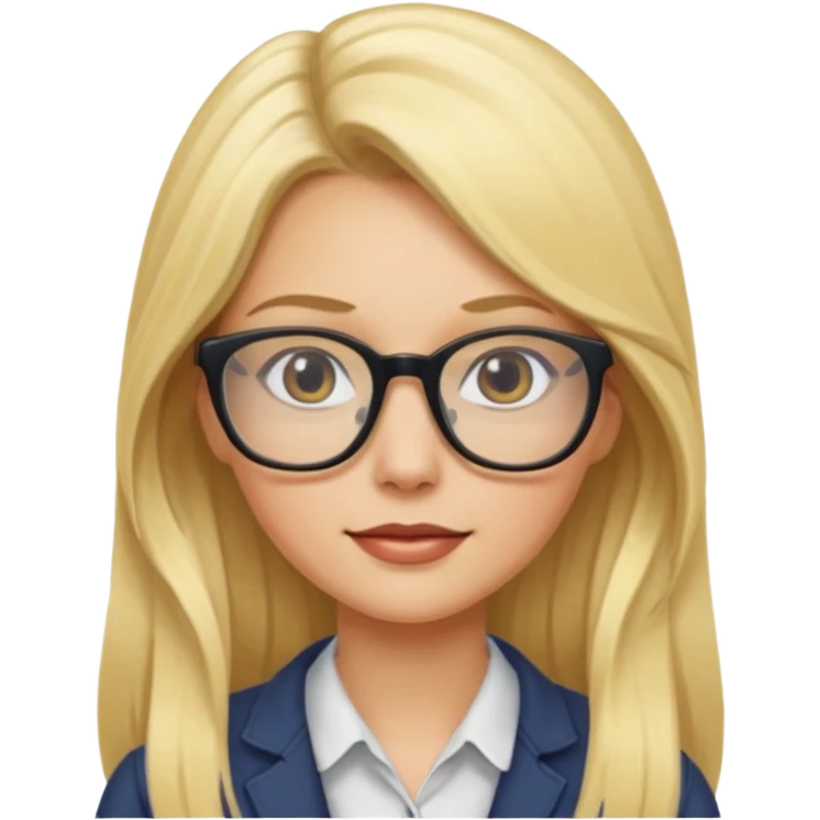 mulher loira cabelo longos com oculos emoji