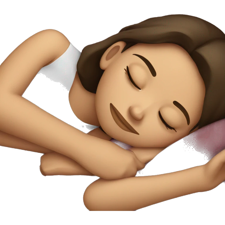 Brunette girl sleeping emoji
