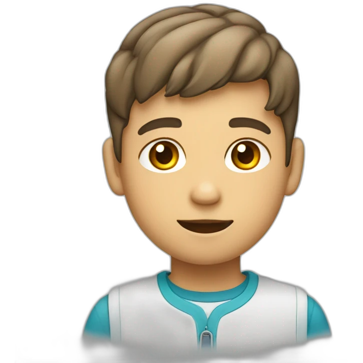 niño con inteligencia social colores claros emoji