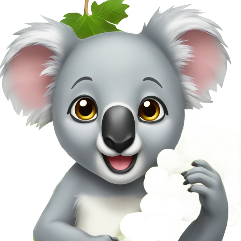 Koala eating grapes emoji