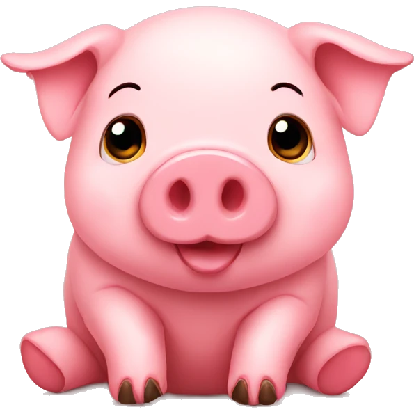 small pig with hearts emoji