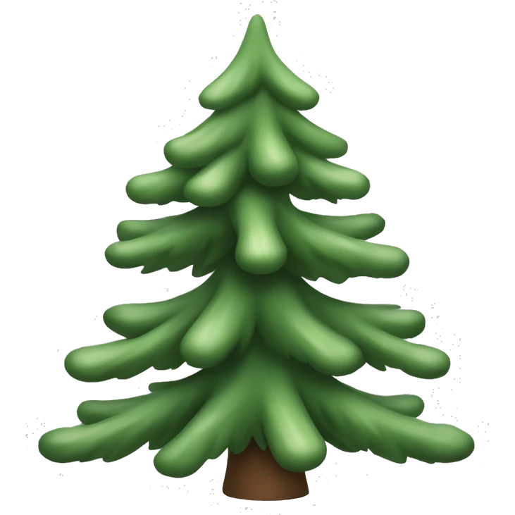  actual white fir christmas tree isolated.  emoji