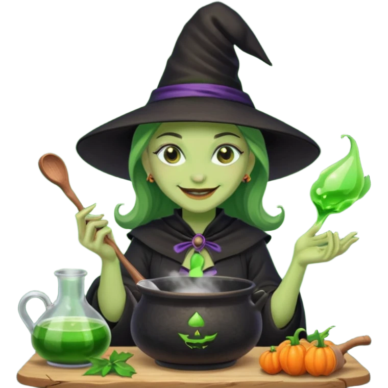 green witch cooking potion emoji