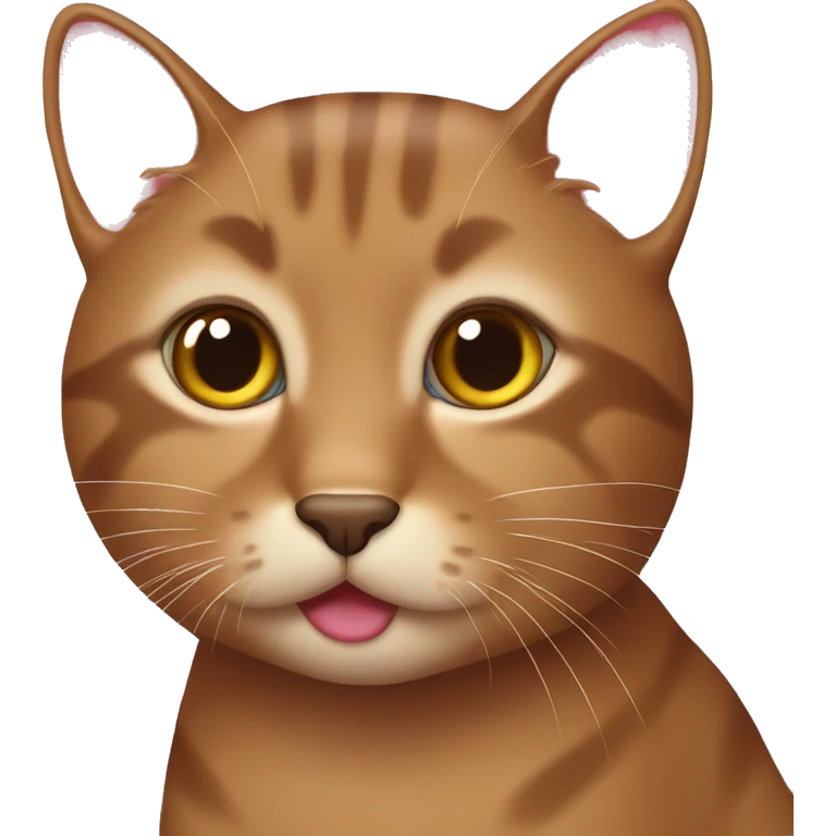 brown cat pink nose emoji