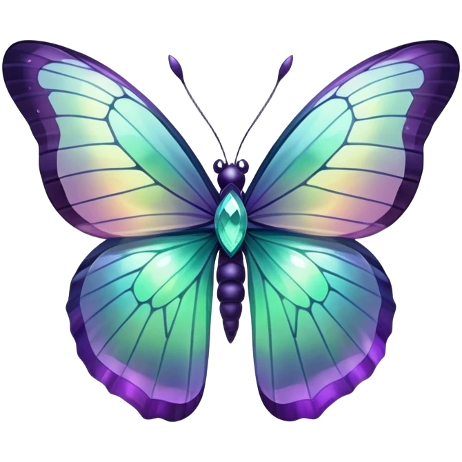 Iridescent Fluorite crystal butterfly  emoji