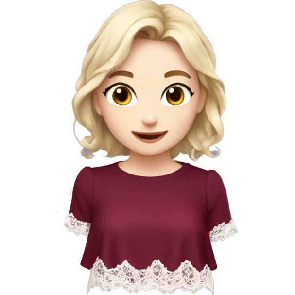 Cute burgundy top with lace  emoji