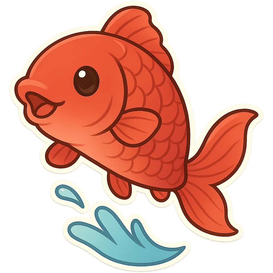 一只跳起的红色鲮鱼 emoji