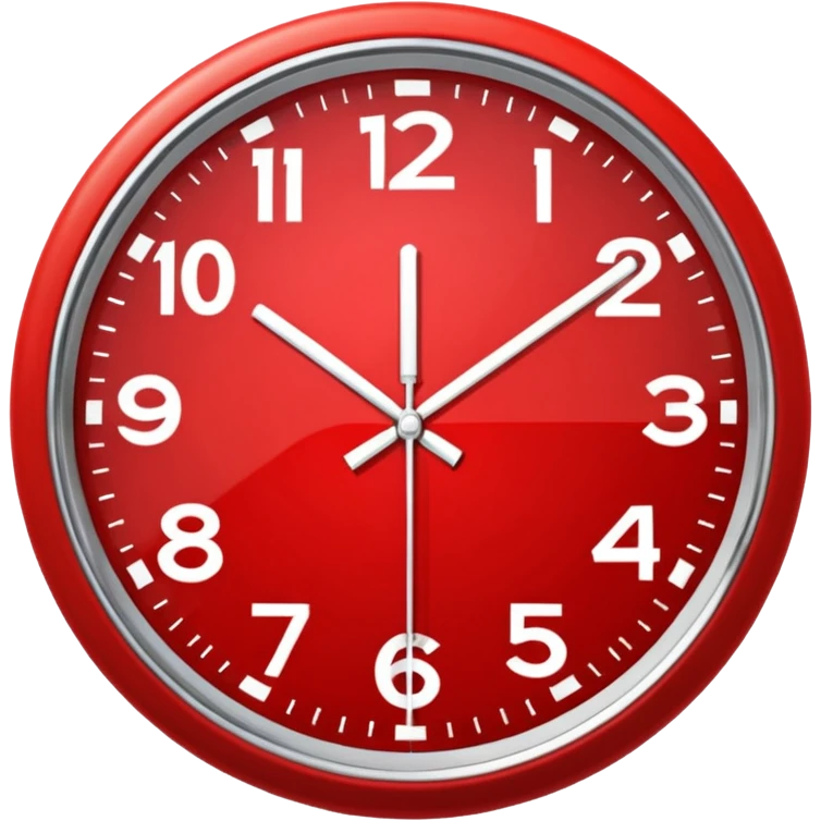 Red clock with "RED" written in the center. emoji