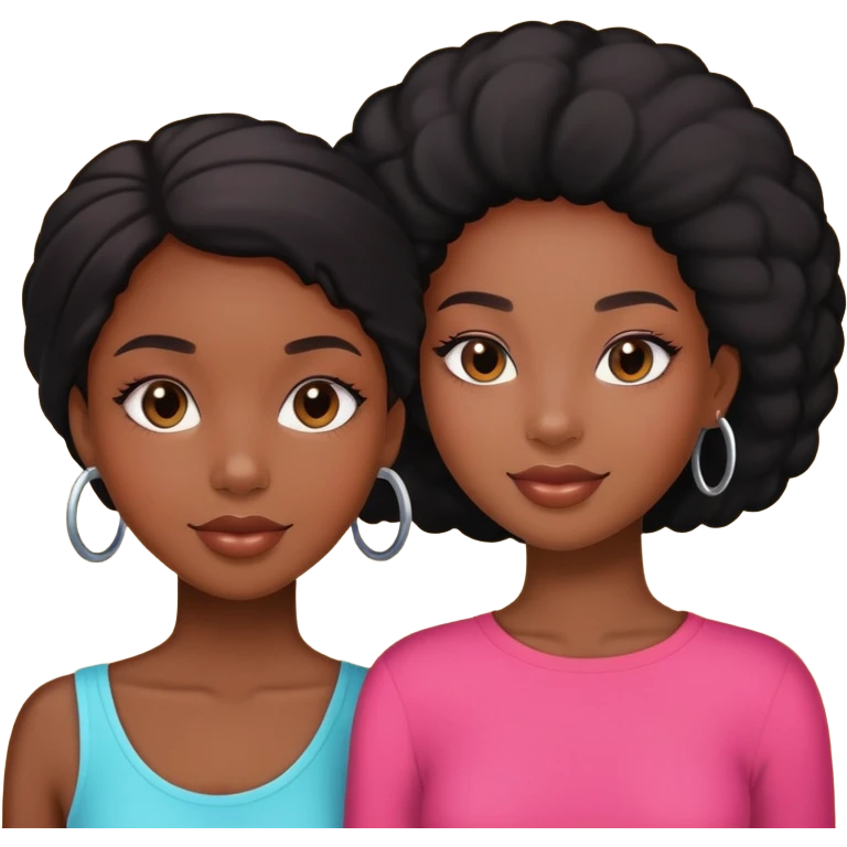 A pretty black girl with her pretty bestie emoji
