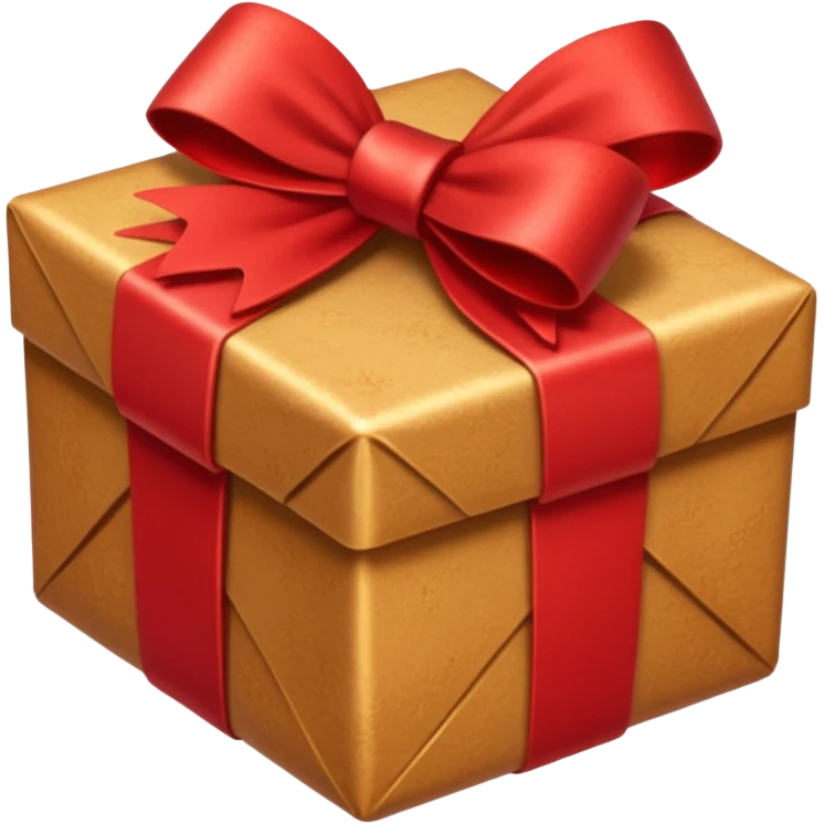 christmas gift with cinnamon sugar color and red bow emoji