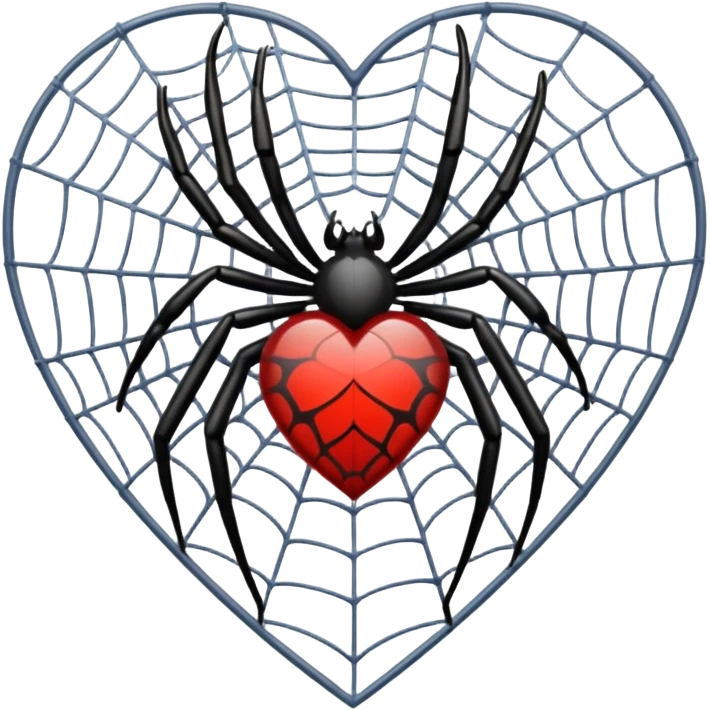 Heart made from spiders web emoji