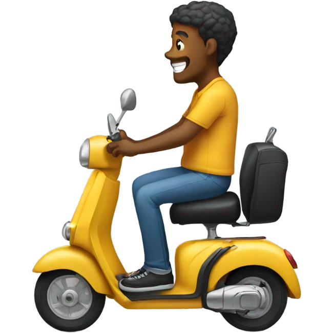 Guy on a scooter talking to his friend emoji