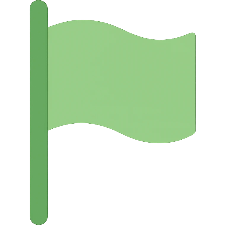 single flag green color emoji