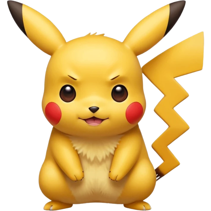 Pikachu inspired by Pokemon, cute and expressive, yellow with red cheeks, simple and bold design, different pose emoji