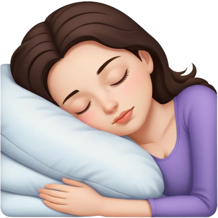 Brunette girl sleeping white emoji