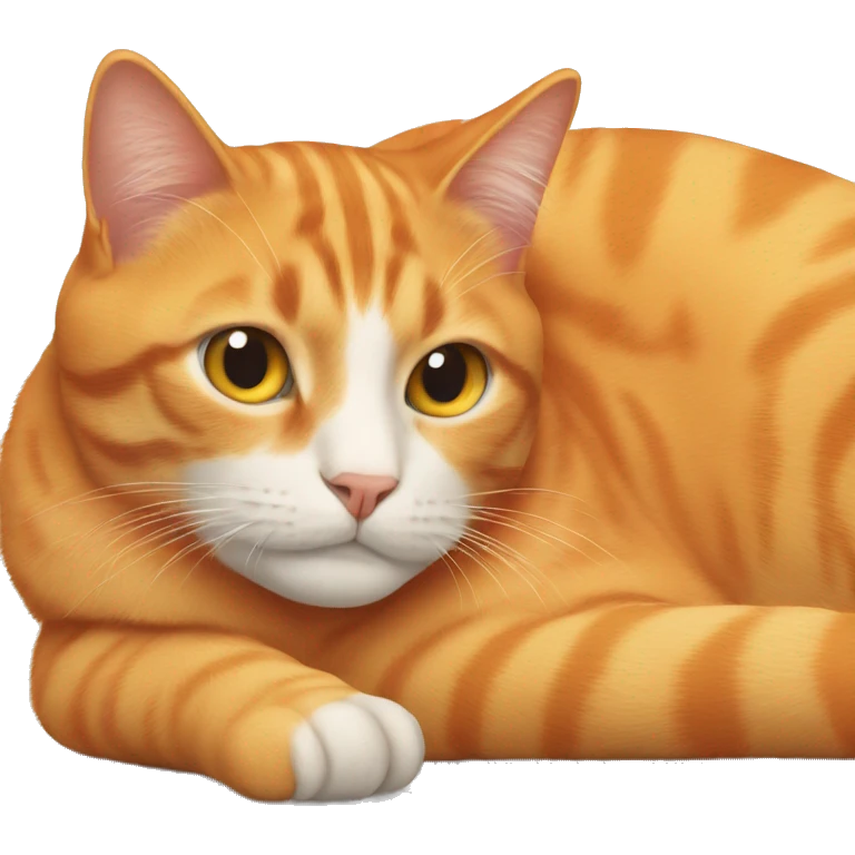 orange cat laying down emoji
