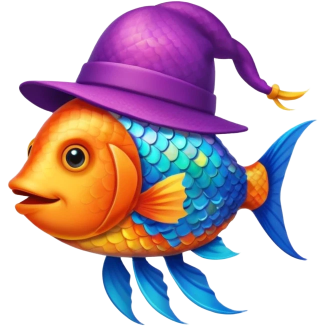 poisson avec chapeau emoji