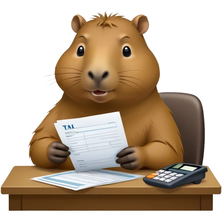 Capybara doing taxes emoji