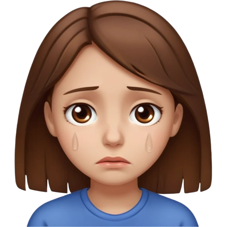 Sad brown hair girl emoji